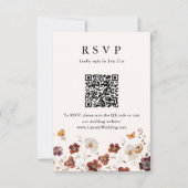 Boho Herfst Bloemen Vlinder Huwelijk QR Code RSVP (Voorkant)
