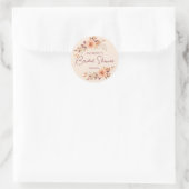 Boho Herfst Bloemen Vrijgezellenfeest Favor Ronde Sticker (Tas)