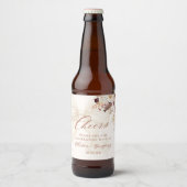 Boho Herfst Bloemen Witte Boog Wedding Bier Etiket (Voorkant)