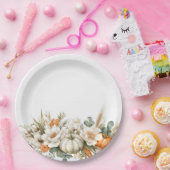 Boho Herfst Bloemenarrangement Papieren Bordje (Feest)