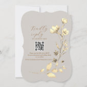 Boho Herfst Bloemenbeugel bruiloft Uitnodigen Kaart (Achterkant)