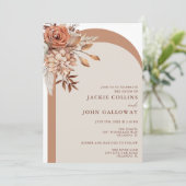 Boho Herfst Bloemenboog Bruiloft Kaart (Staand voorkant)