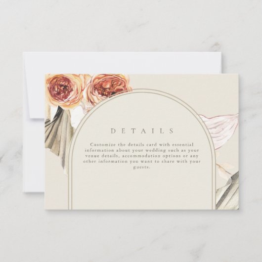 Boho Herfst Bloemenbruiloft Digitale Details Kaart (Voorkant)