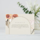 Boho Herfst Bloemenbruiloft Digitale Details Kaart (Staand voorkant)