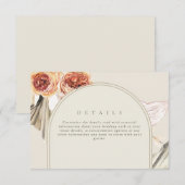 Boho Herfst Bloemenbruiloft Digitale Details Kaart (Voorkant / Achterkant)