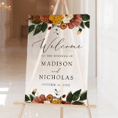 Boho herfst bloemenbruiloft welkom Frosted Acryl Bord
