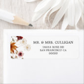 Boho-herfst bloemendecor envelop retouradres etiket (Insitu)