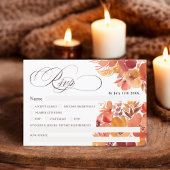 Boho herfst bloemenkalligrafie chique rsvp bruilof kaart