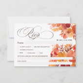 Boho herfst bloemenkalligrafie chique rsvp bruilof kaart (Voorkant)