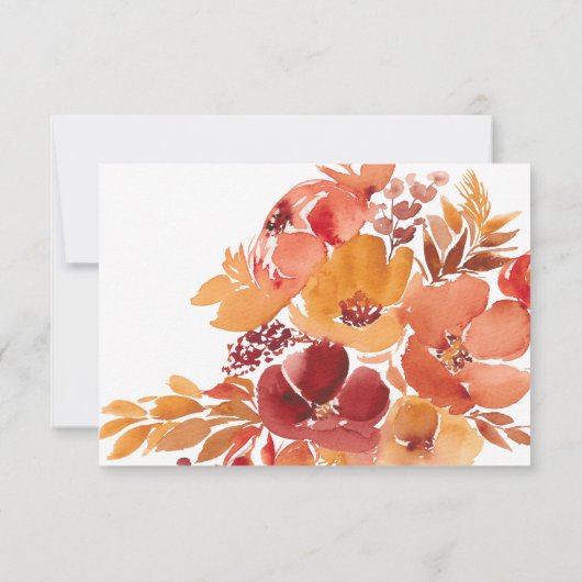 Boho herfst bloemenkalligrafie chique rsvp bruilof kaart (Achterkant)