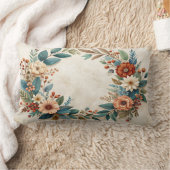 Boho Herfst Bloemenkrans Kussen - Teal Bladeren Co (Deken)