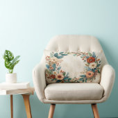 Boho Herfst Bloemenkrans Kussen - Teal Bladeren Co (Stoel)