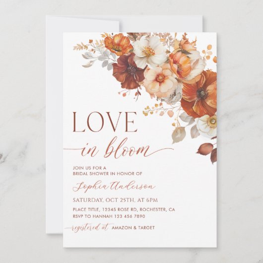 Boho Herfst Bloemenliefde in Bloom Vrijgezellenfee Kaart (Voorkant)