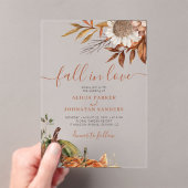 Boho herfst bloemenroest terracotta verlaat bruilo acryl uitnodigingen (Insitu (Draagbaar))