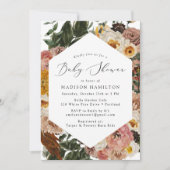 Boho Herfst Bloemige Baby Shower Kaart (Voorkant)