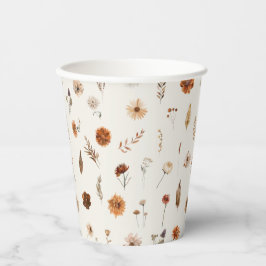 Boho Herfst Bloemige Baby Shower  Papieren Bekers