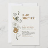 Boho Herfst Bloemige Baby Shower Uitnodiging (Voorkant)