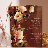 Boho herfst bloemige bruidsshower uitnodiging
