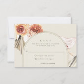 Boho-herfst bloemige bruiloft RSVP kaartje (Voorkant)