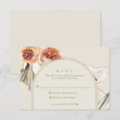 Boho-herfst bloemige bruiloft RSVP kaartje (Voorkant / Achterkant)