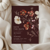 Boho herfst bloemige bruiloft save the date