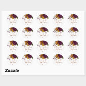 Boho herfst bloemige genderneutrale babyshower ronde sticker (Vel)