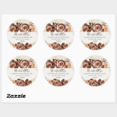 BOHO Herfst Bloemige Herfstbladeren Monogram Adres Ronde Sticker (Vel)