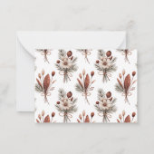 Boho herfst bloemige monogram notitiekaartje (Achterkant)