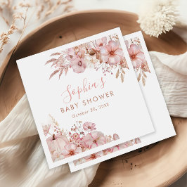 Boho herfst bloemige pompoen baby shower servet