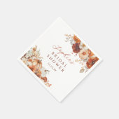 Boho herfst bloemige pompoen bruiloftsborrel servet (Hoek)