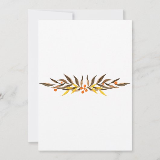 Boho Herfst bloemkrans bruiloft Save The Date (Achterkant)