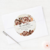BOHO-herfst bloemmotief herfstbladeren monogramadr Ronde Sticker (Envelop)