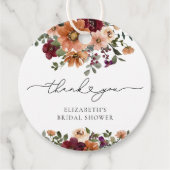 Boho herfst bloemrijke bruidsmeisjesuitnodiging be bedankjes labels (Voorkant)