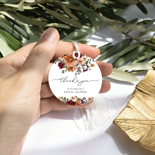 Boho herfst bloemrijke bruidsmeisjesuitnodiging be bedankjes labels