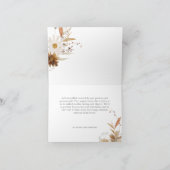 Boho-herfst bloemrijke neutrale rustieke bruiloft bedankkaart (Binnen)