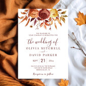 Boho herfst bloemrijke rustieke bloemen gebladerte kaart