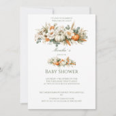 Boho Herfst Bloemstuk Baby Shower Kaart (Voorkant)