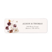 Boho herfst bloemstuk bruiloft retouradres etiket (Voorkant)