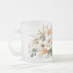 Boho herfst bloemstuk matglas koffiemok