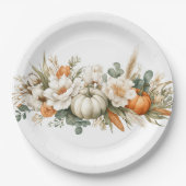 Boho herfst bloemstuk papieren bord (Voorkant)