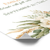 Boho herfst bloemstuk verjaardags welkom poster (Hoek)