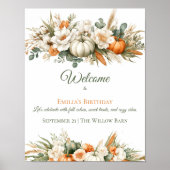 Boho herfst bloemstuk verjaardags welkom poster (Voorkant)