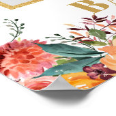 Boho herfst blozend oranje bloem fotoprops poster (Hoek)