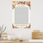 Boho herfst blozend oranje bloem fotoprops poster (Keuken)