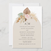 Boho Herfst Bohemian Floral Wedding Uitnodiging (Voorkant)