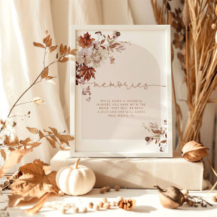 Boho herfst boogherinneringen met het bruid poster