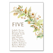 Boho Herfst Bos Branches Trouwtafel nummers Kaart (Voorkant)