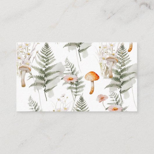 Boho herfst bosrijke paddenstoelenboeken voor baby informatiekaartje (Achterkant)