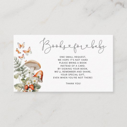 Boho herfst bosrijke paddenstoelenboeken voor baby informatiekaartje (Voorkant)