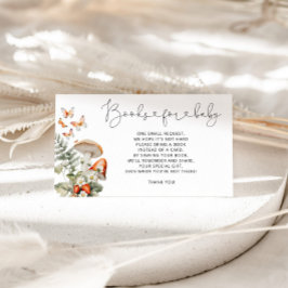 Boho herfst bosrijke paddenstoelenboeken voor baby informatiekaartje